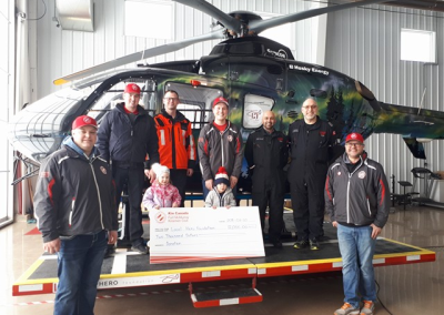 helicopter cheque presentation