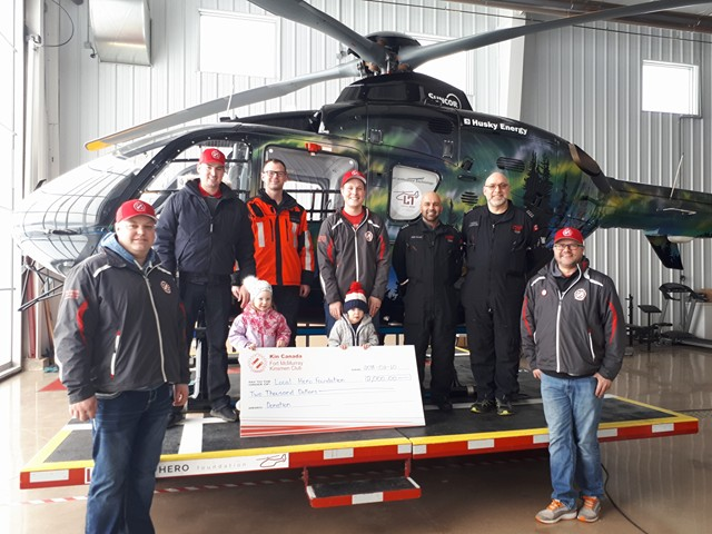 helicopter cheque presentation