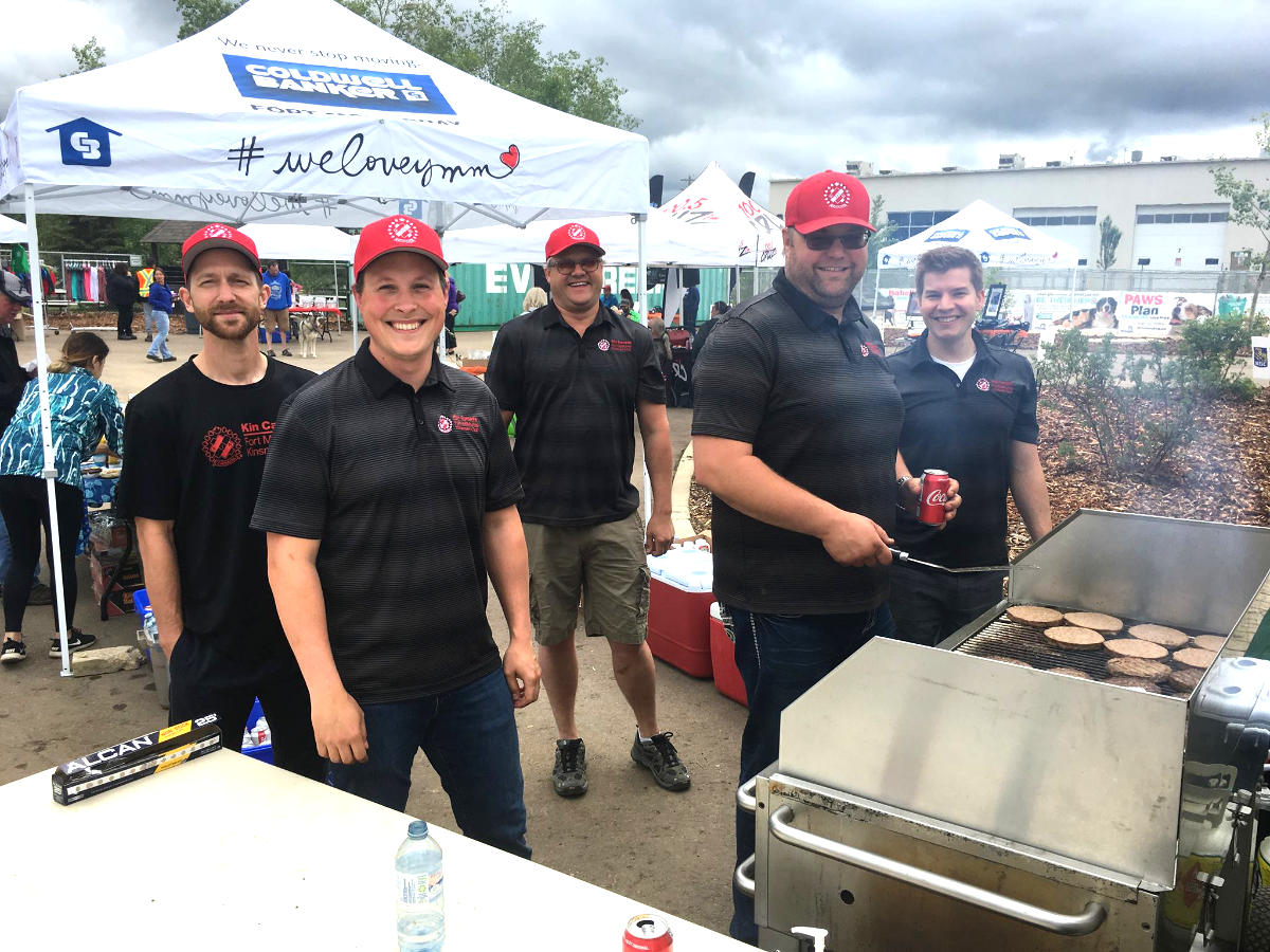 volunteers bbqing