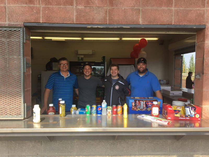 volunteers food booth